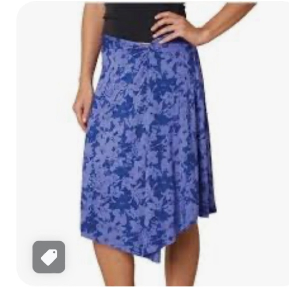Prana blue floral Jessalyn skirt